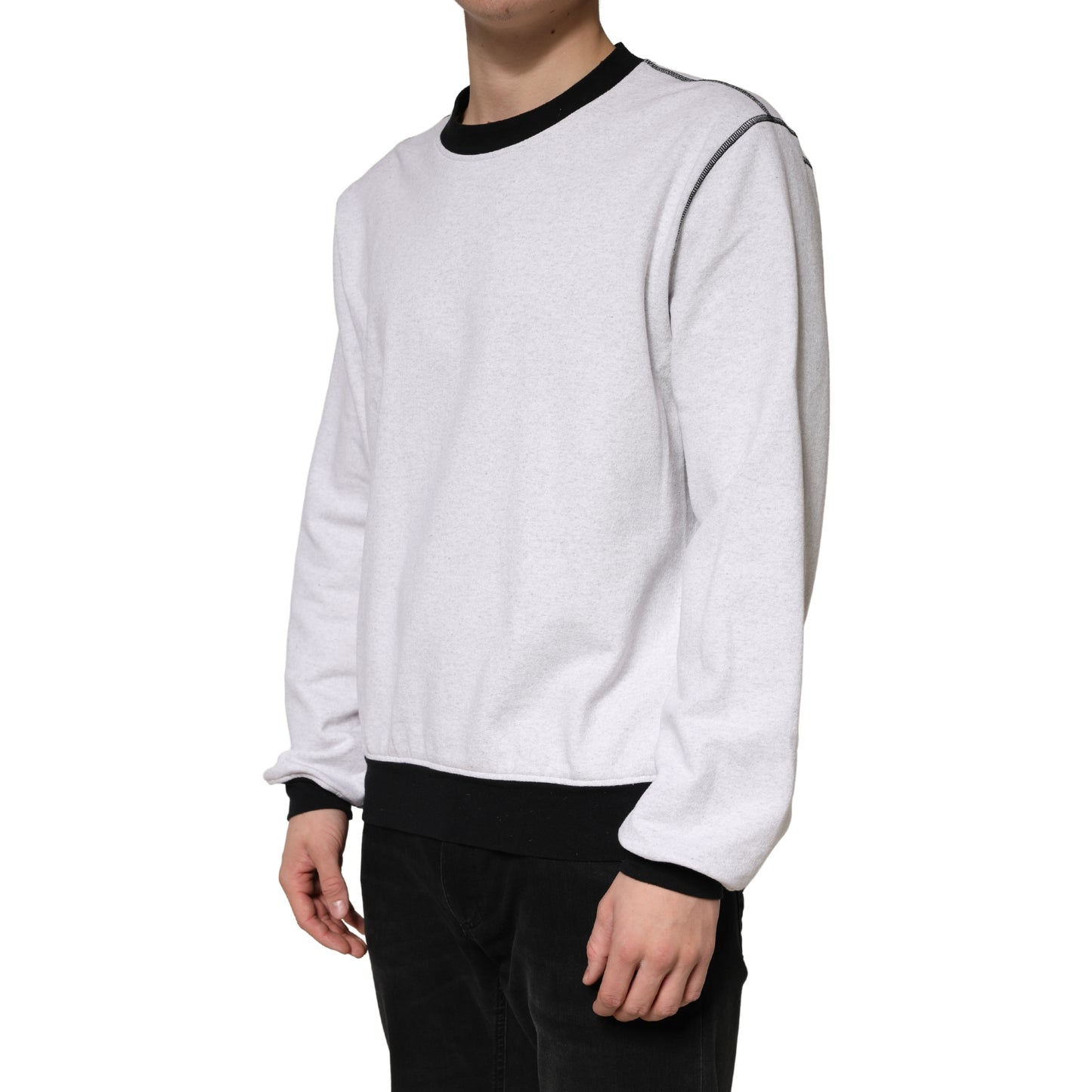 Dolce & Gabbana Light Grey Cotton Crewneck Sweatshirt