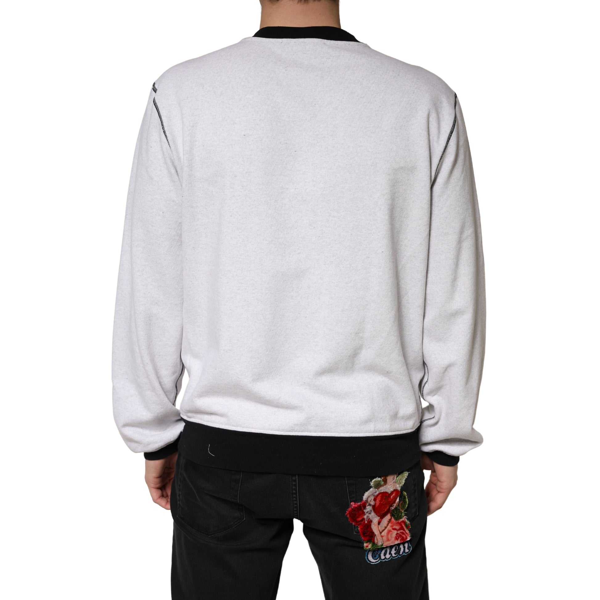 Dolce & Gabbana Light Grey Cotton Crewneck Sweatshirt