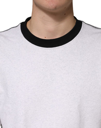 Dolce & Gabbana Light Grey Cotton Crewneck Sweatshirt
