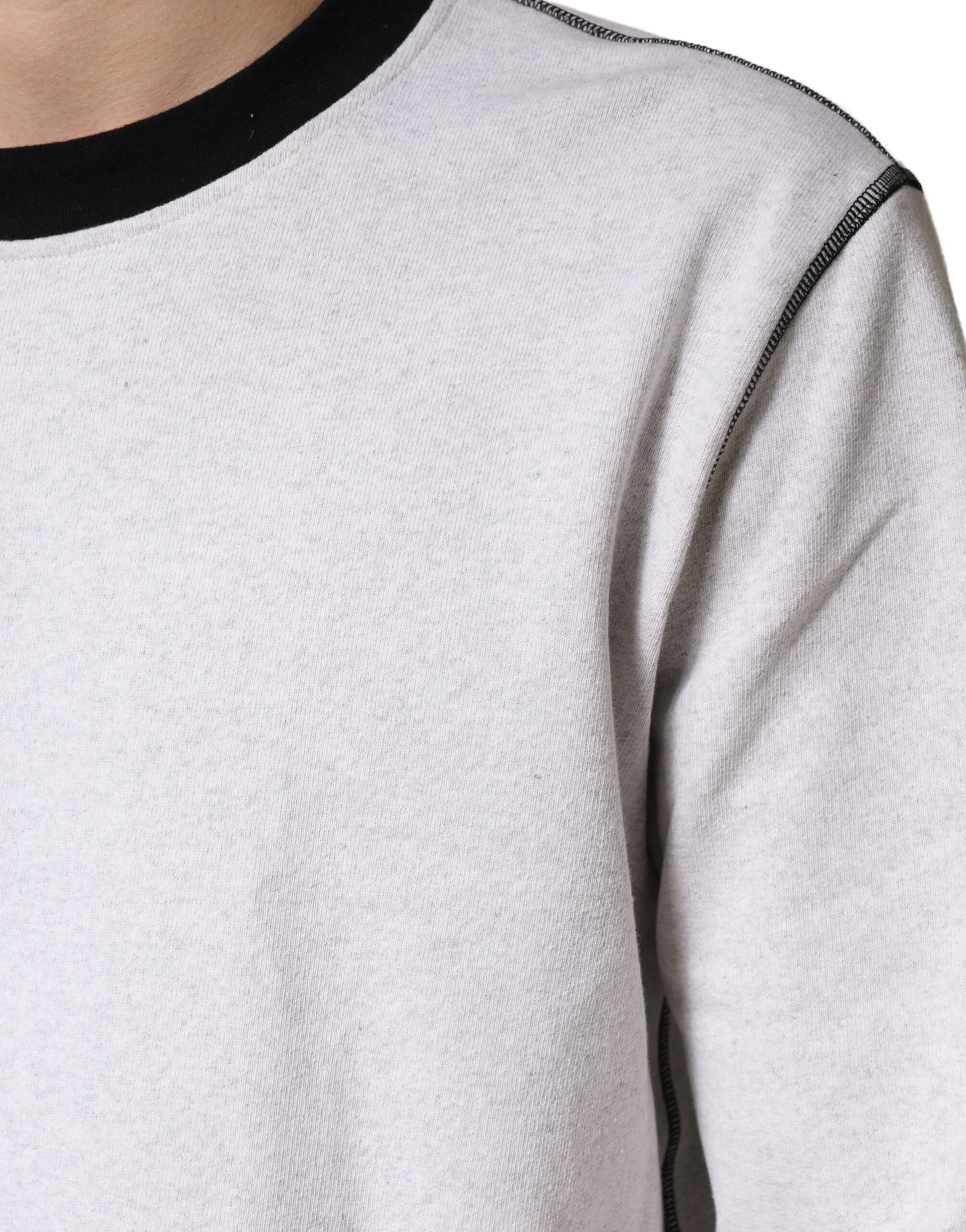 Dolce & Gabbana Light Grey Cotton Crewneck Sweatshirt