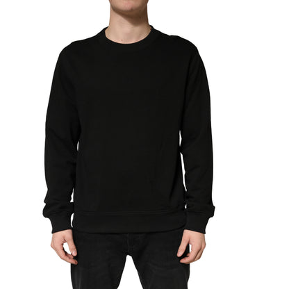 Dolce & Gabbana Black Cotton Crewneck Sweatshirt