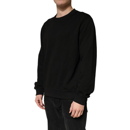 Dolce & Gabbana Black Cotton Crewneck Sweatshirt