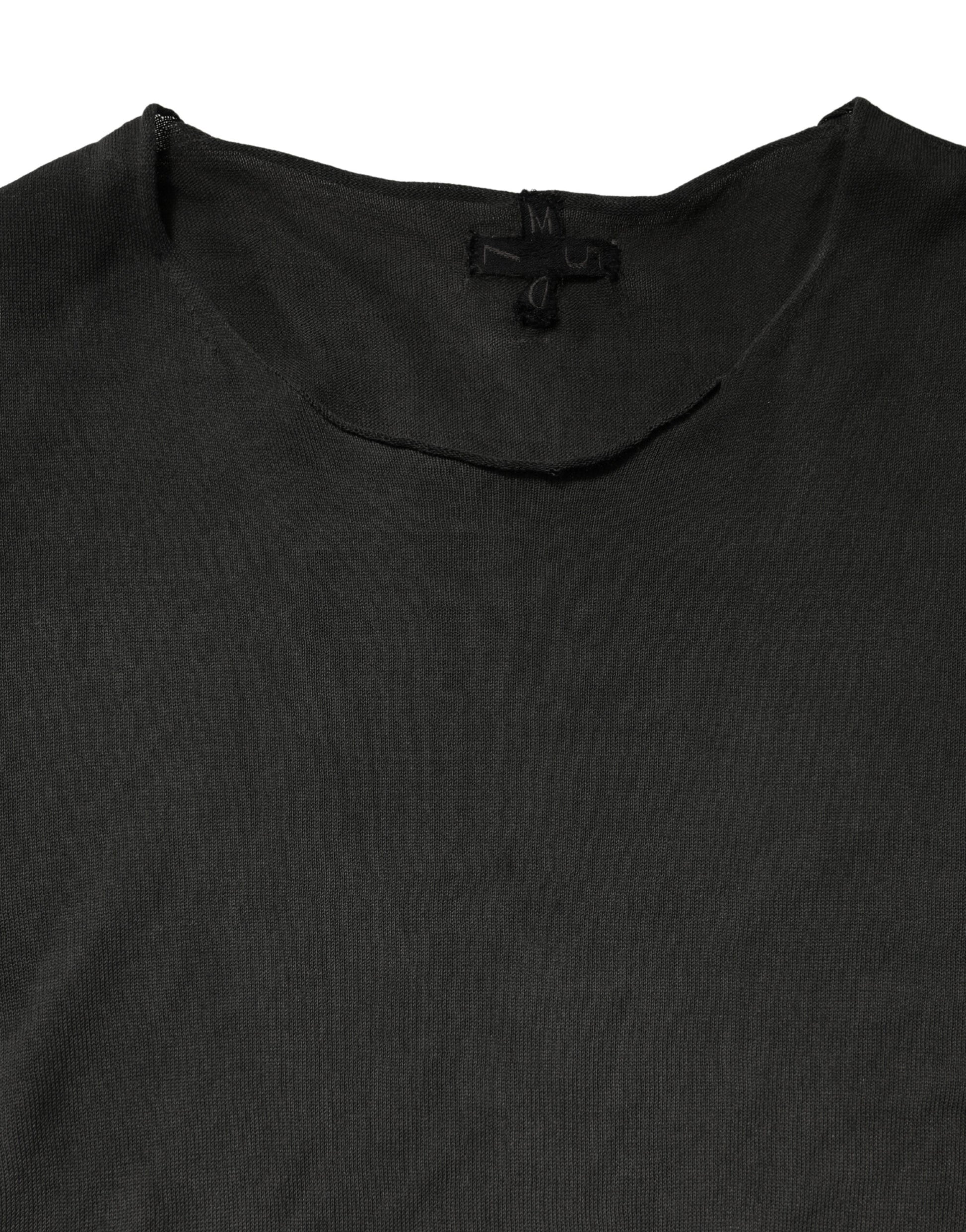 Dolce & Gabbana Black Cotton Crewneck Sweatshirt