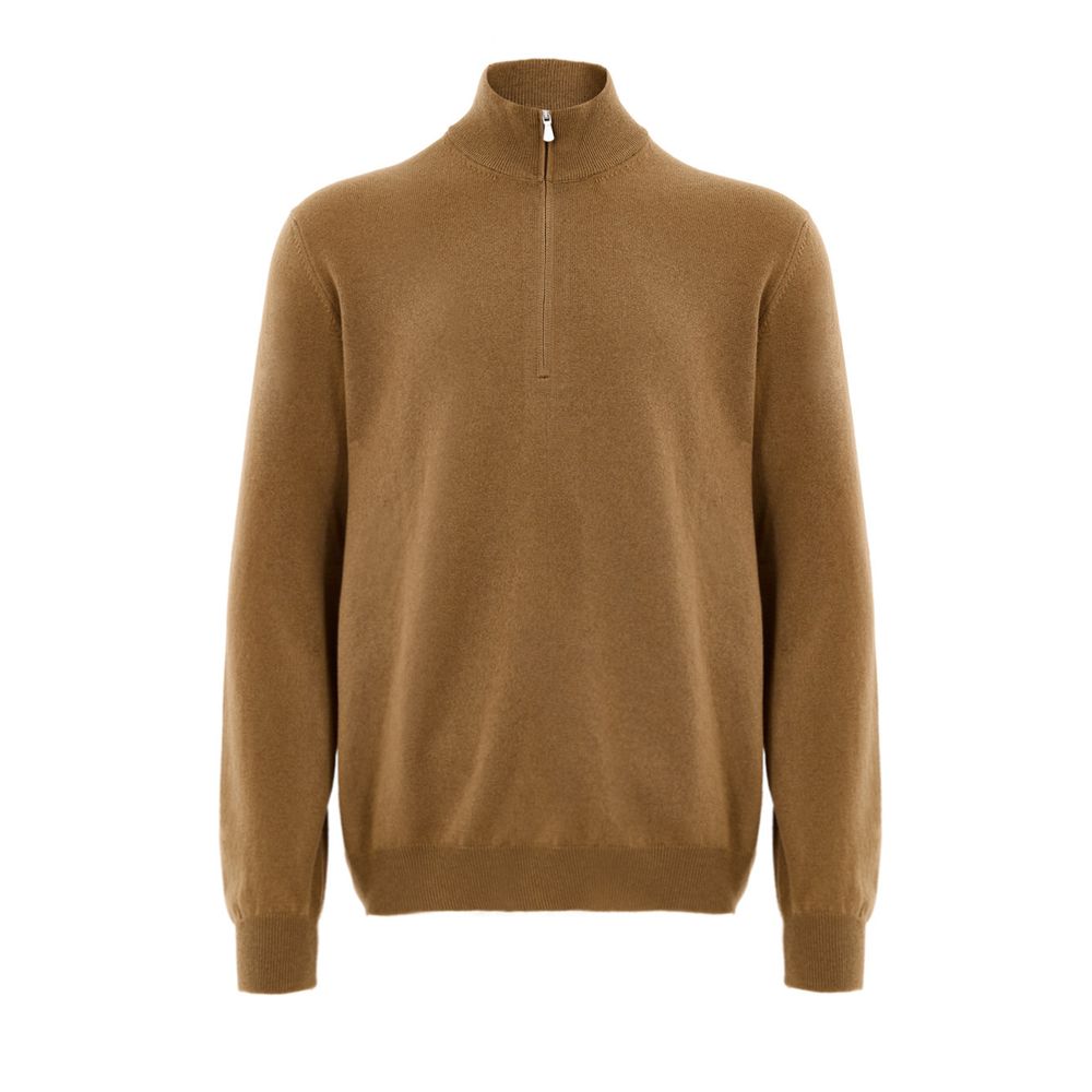 Gran Sasso Brown Wool Turtleneck Sweater