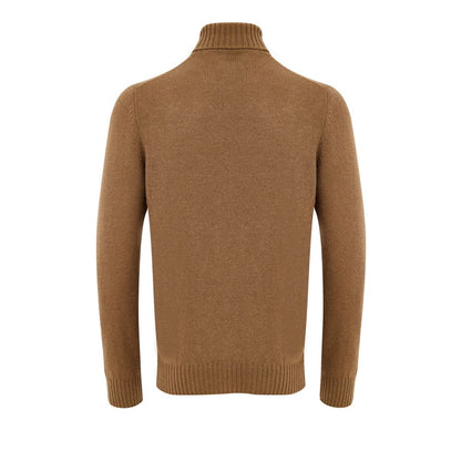 Gran Sasso Brown Wool Turtleneck Sweater