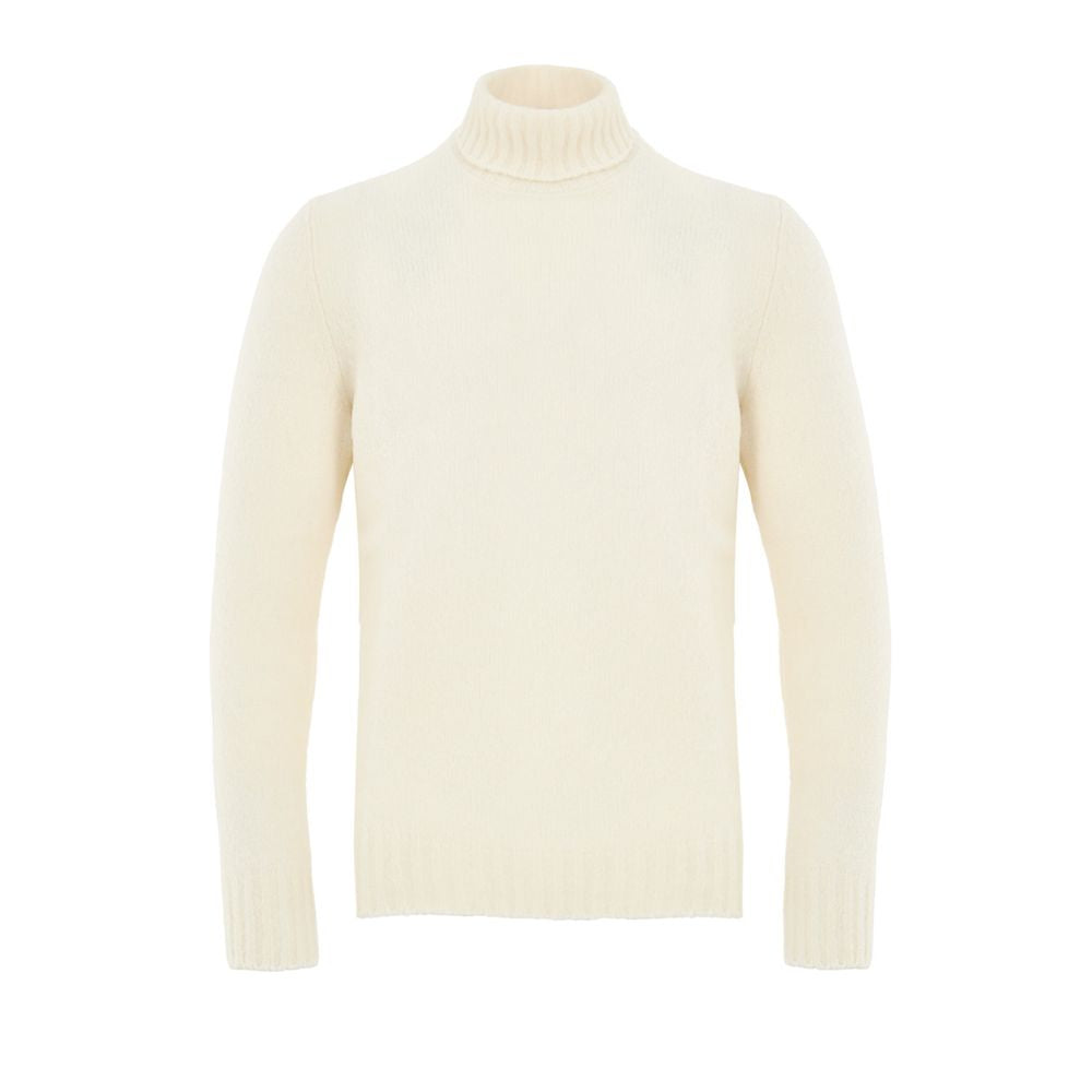 Gran Sasso White Wool Turtleneck Sweater