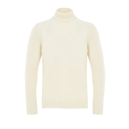 Gran Sasso White Wool Turtleneck Sweater