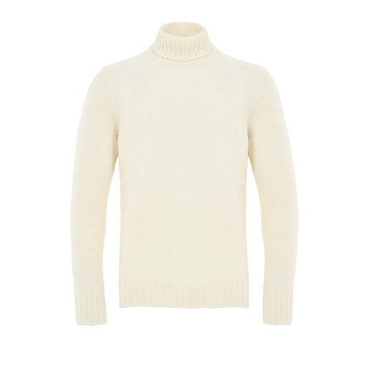 Gran Sasso White Wool Turtleneck Sweater