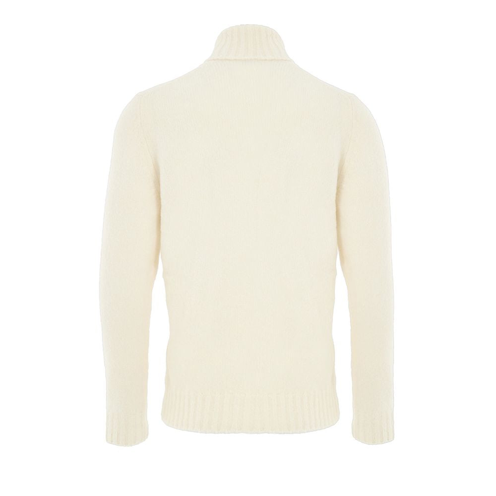 Gran Sasso White Wool Turtleneck Sweater
