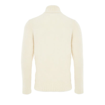 Gran Sasso White Wool Turtleneck Sweater