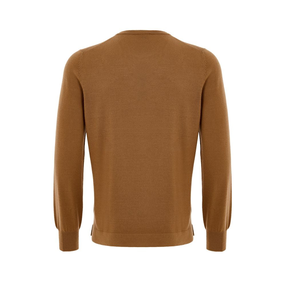 Gran Sasso Brown Wool Sweatshirt - Timeless Comfort in Fine Wool