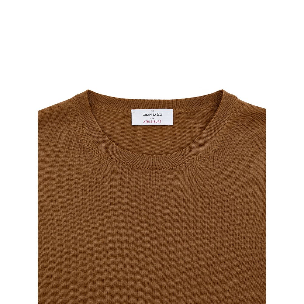 Gran Sasso Brown Wool Sweatshirt - Timeless Comfort in Fine Wool