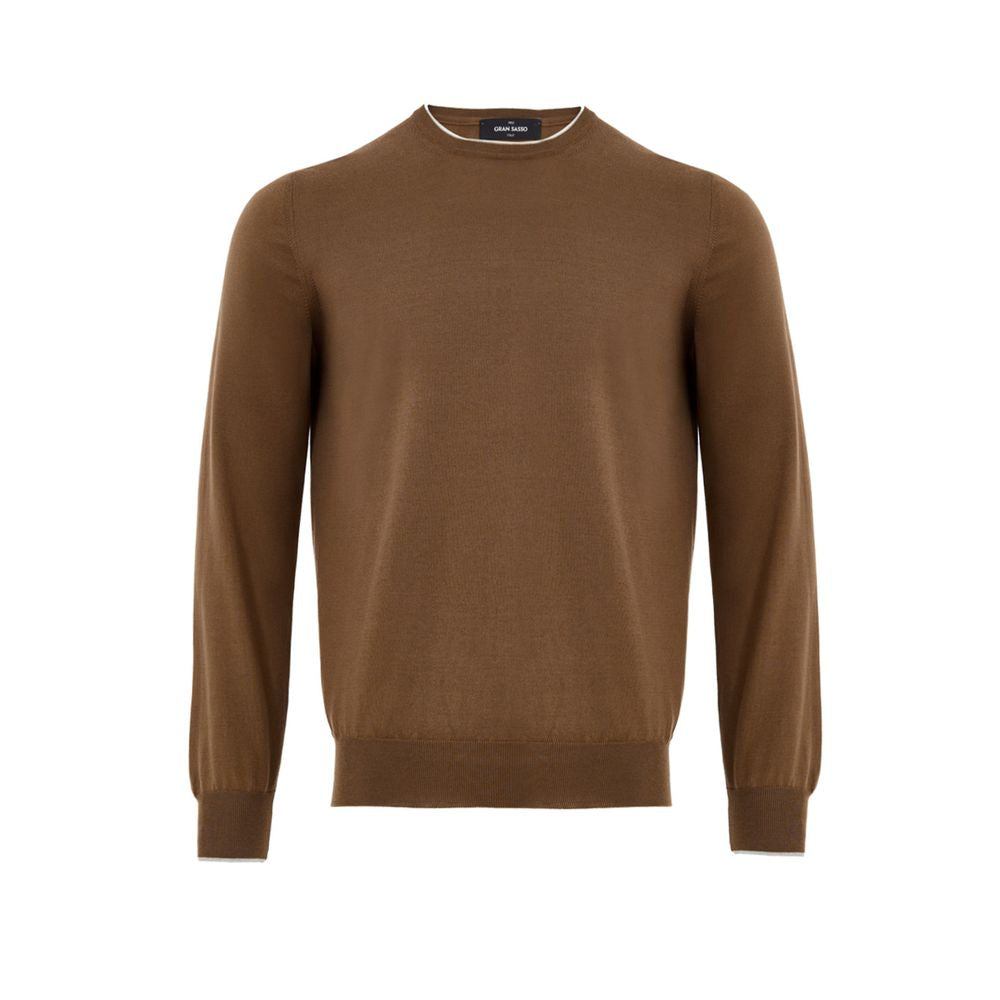 Gran Sasso Brown Silk Sweatshirt - Classic Elegance Redefined