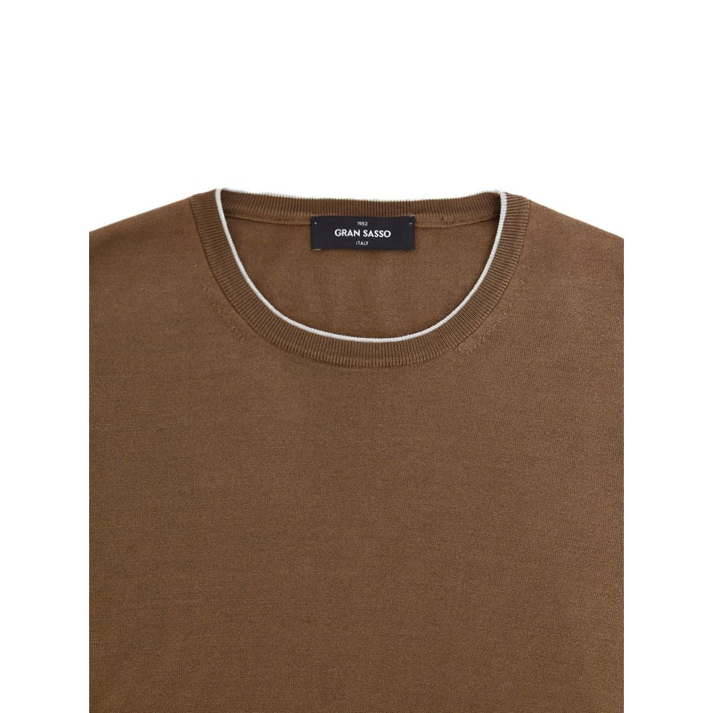 Gran Sasso Brown Silk Sweatshirt - Classic Elegance Redefined