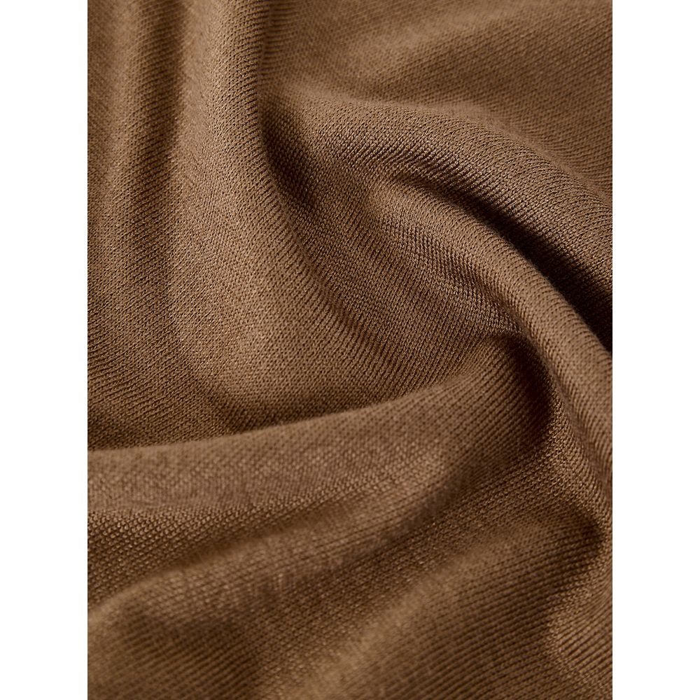 Gran Sasso Brown Silk Sweatshirt - Classic Elegance Redefined