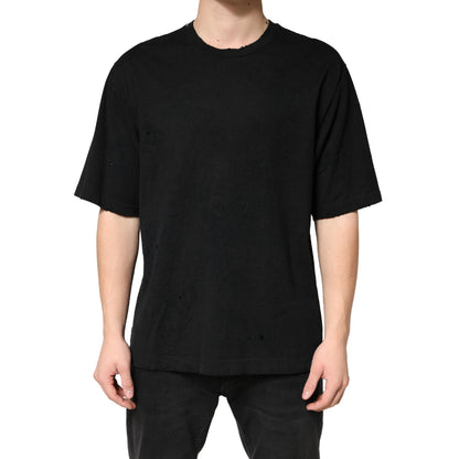 Dolce & Gabbana Black Cotton Crewneck Short Sleeve T-Shirt