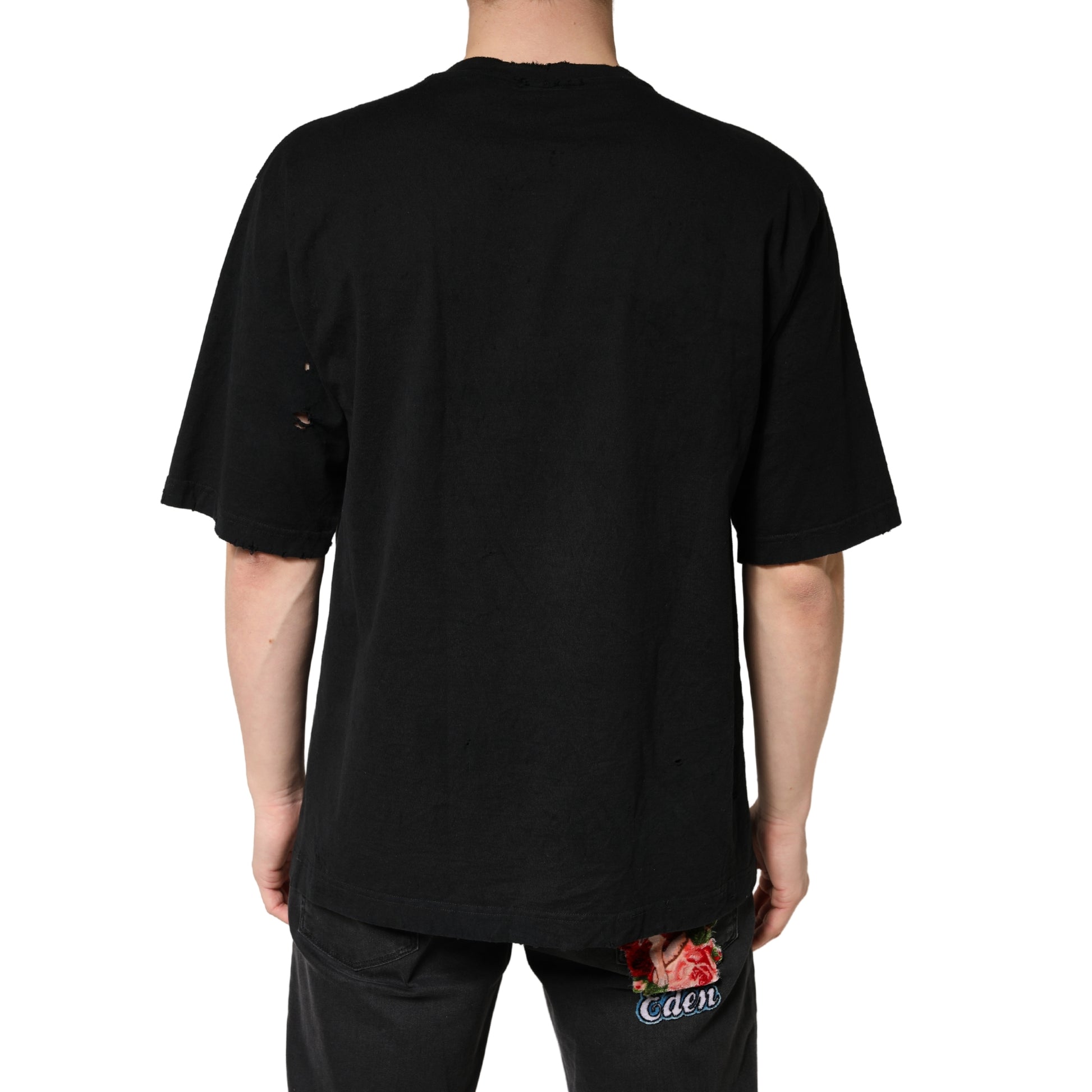 Dolce & Gabbana Black Cotton Crewneck Short Sleeve T-Shirt