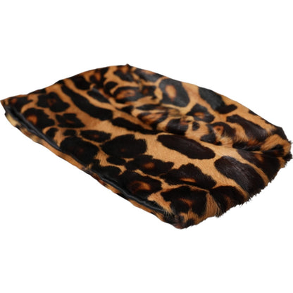 Dolce & Gabbana Brown Leopard Fur Bucket Hat for Women