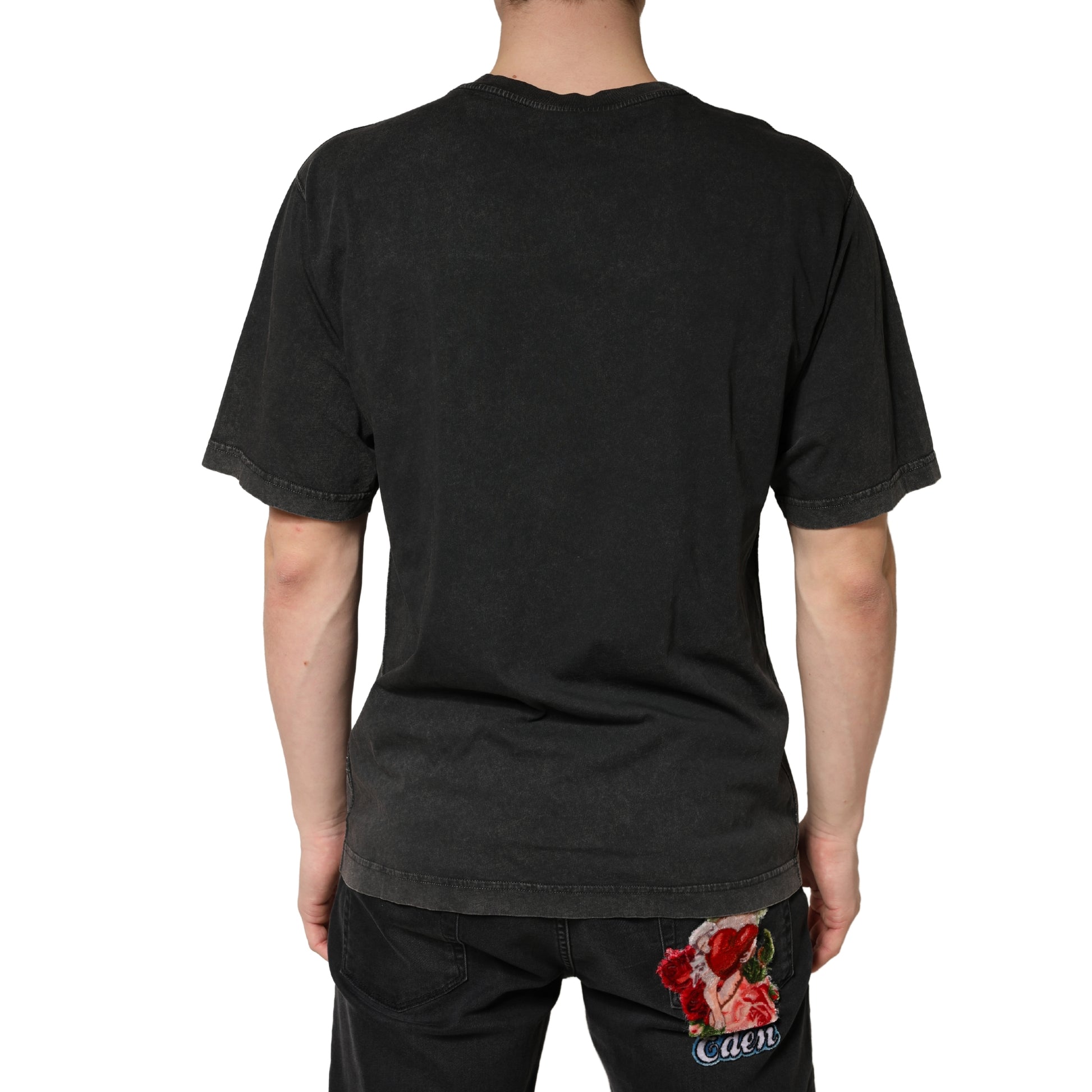 Dolce & Gabbana Black Cotton Crewneck Short Sleeve T-Shirt