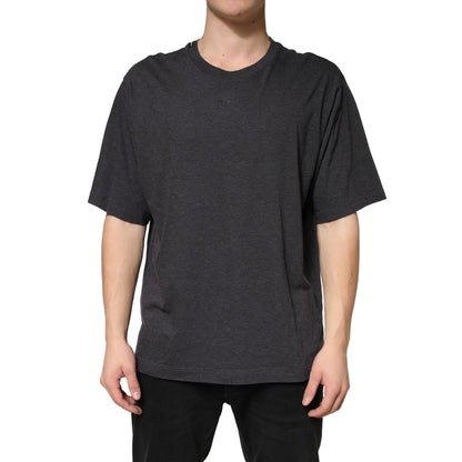 Dolce & Gabbana Dark Grey Cotton Crewneck T-Shirt