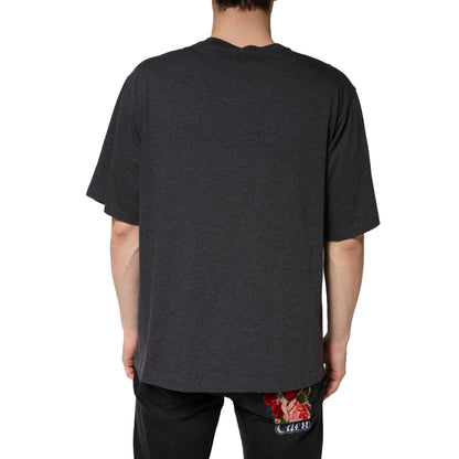 Dolce & Gabbana Dark Grey Cotton Crewneck T-Shirt