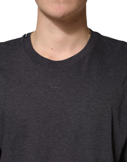 Dolce & Gabbana Dark Grey Cotton Crewneck T-Shirt