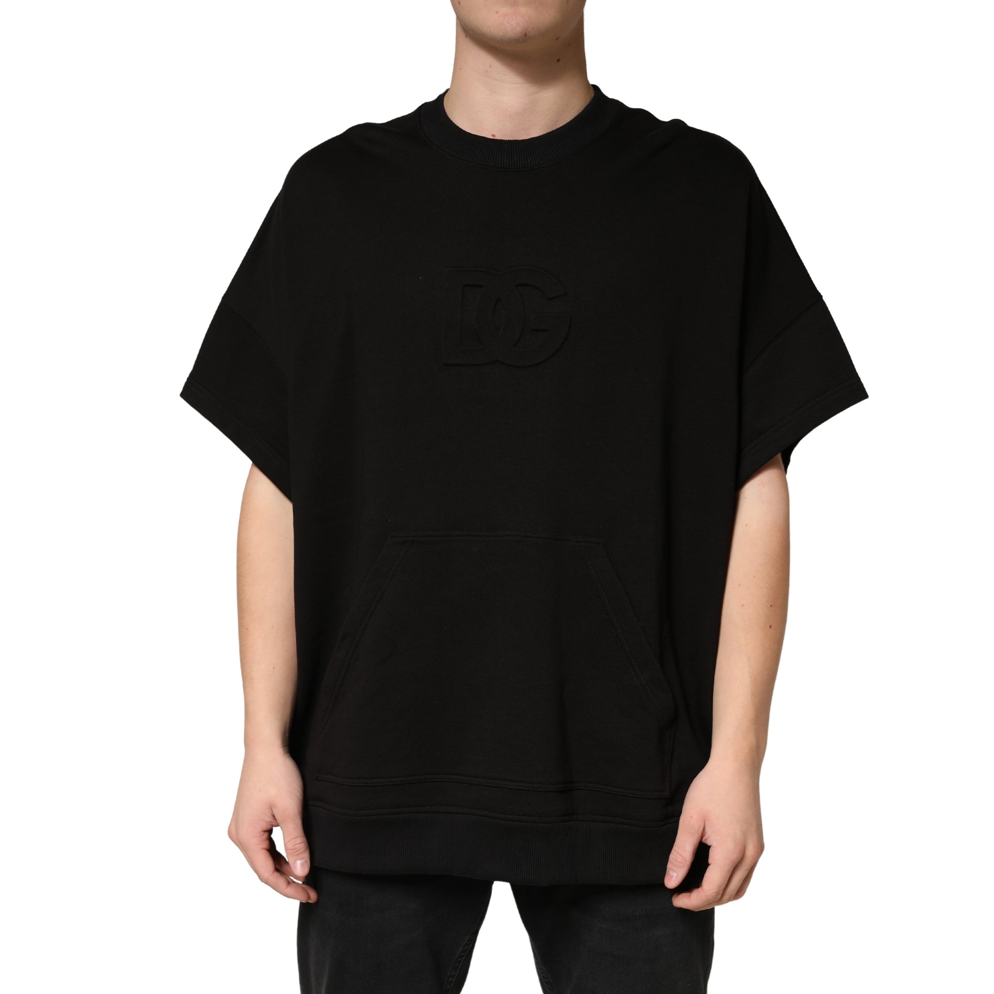 Dolce & Gabbana Black Cotton Crewneck Short Sleeve T-Shirt