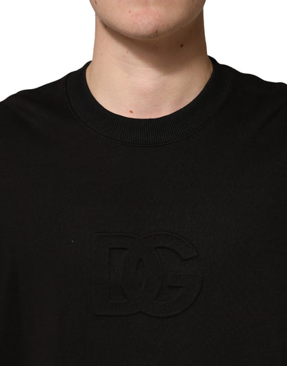 Dolce & Gabbana Black Cotton Crewneck Short Sleeve T-Shirt