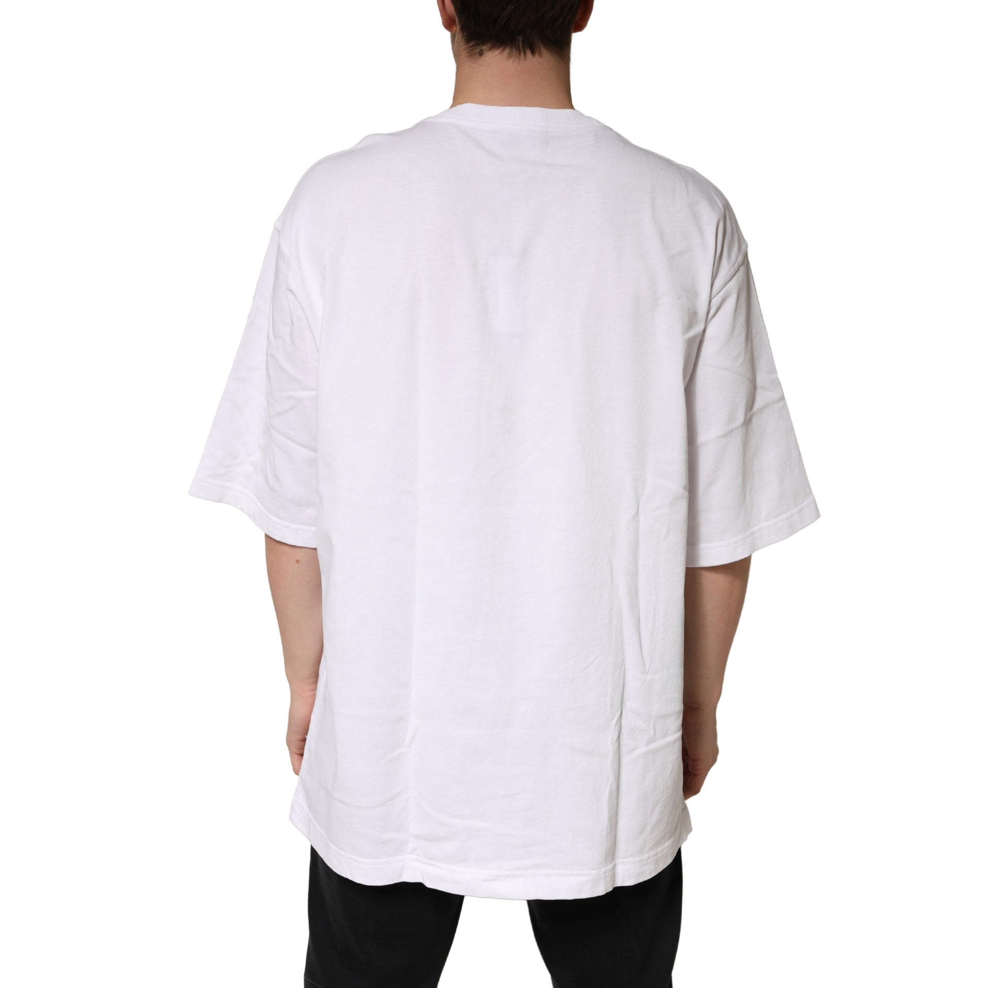 Dolce & Gabbana White Cotton Crewneck Short Sleeve T-Shirt