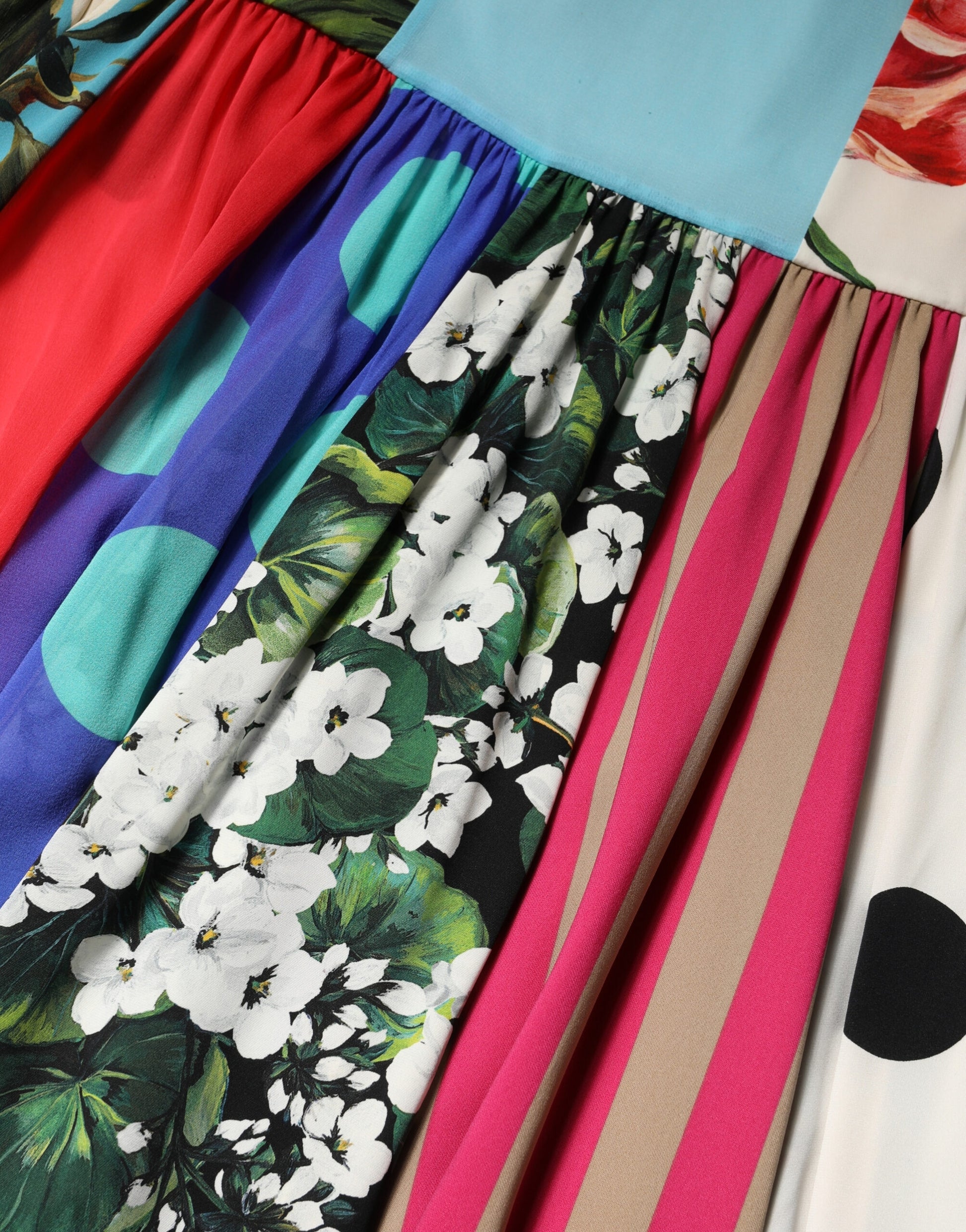 Dolce & Gabbana Multicolor Patchwork Silk Sleeveless Dress
