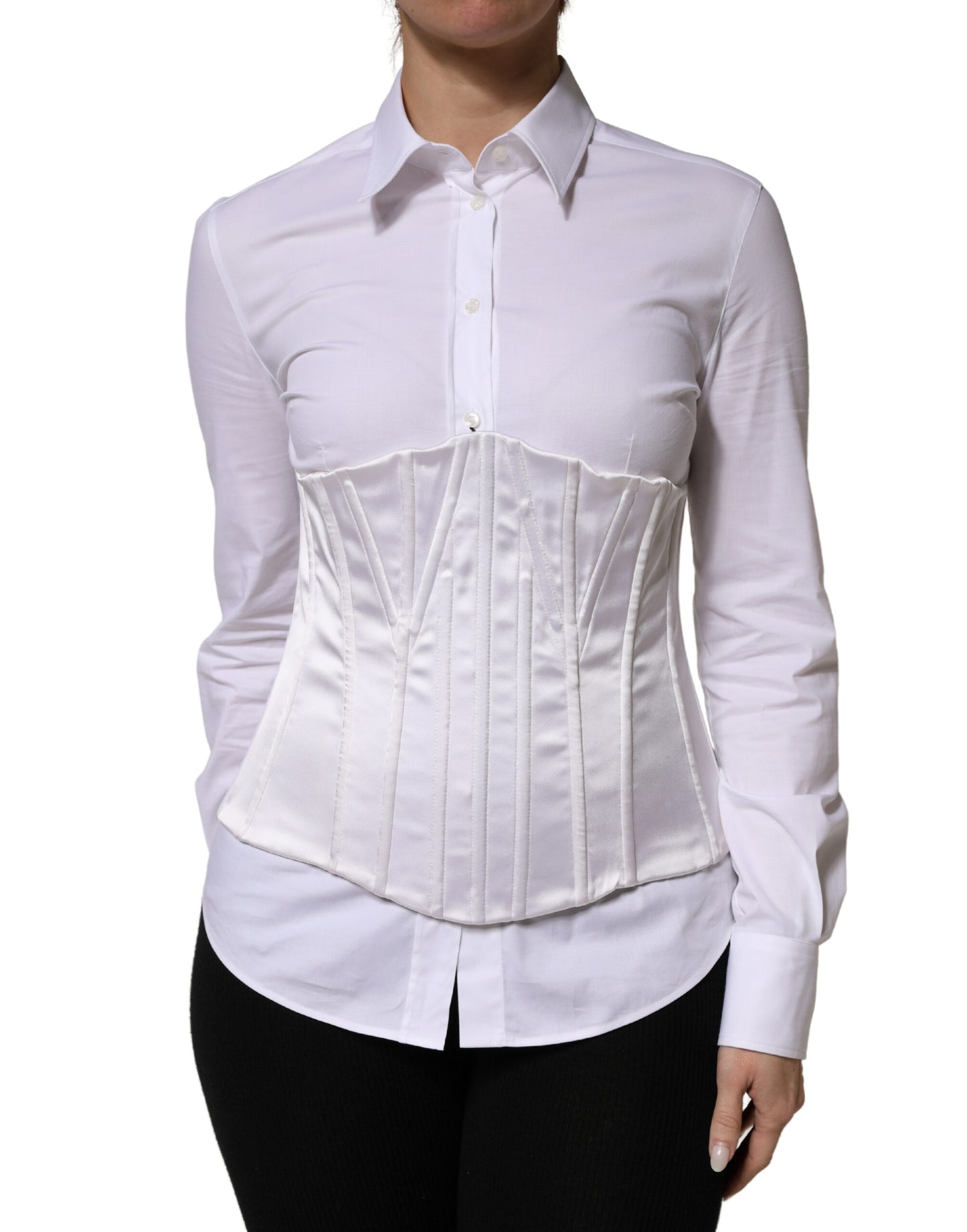 Dolce & Gabbana White Waist Cincher Corset
