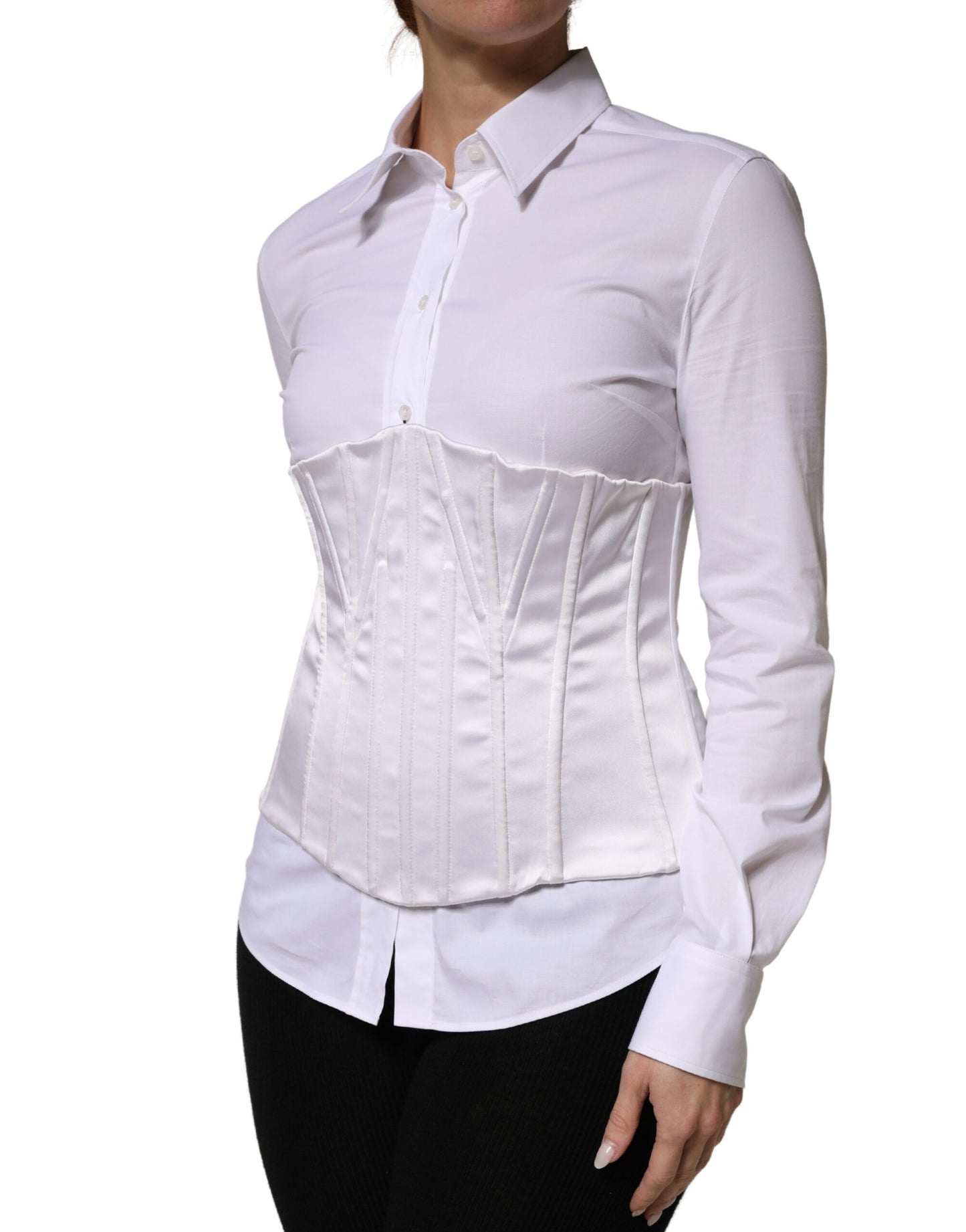 Dolce & Gabbana White Waist Cincher Corset