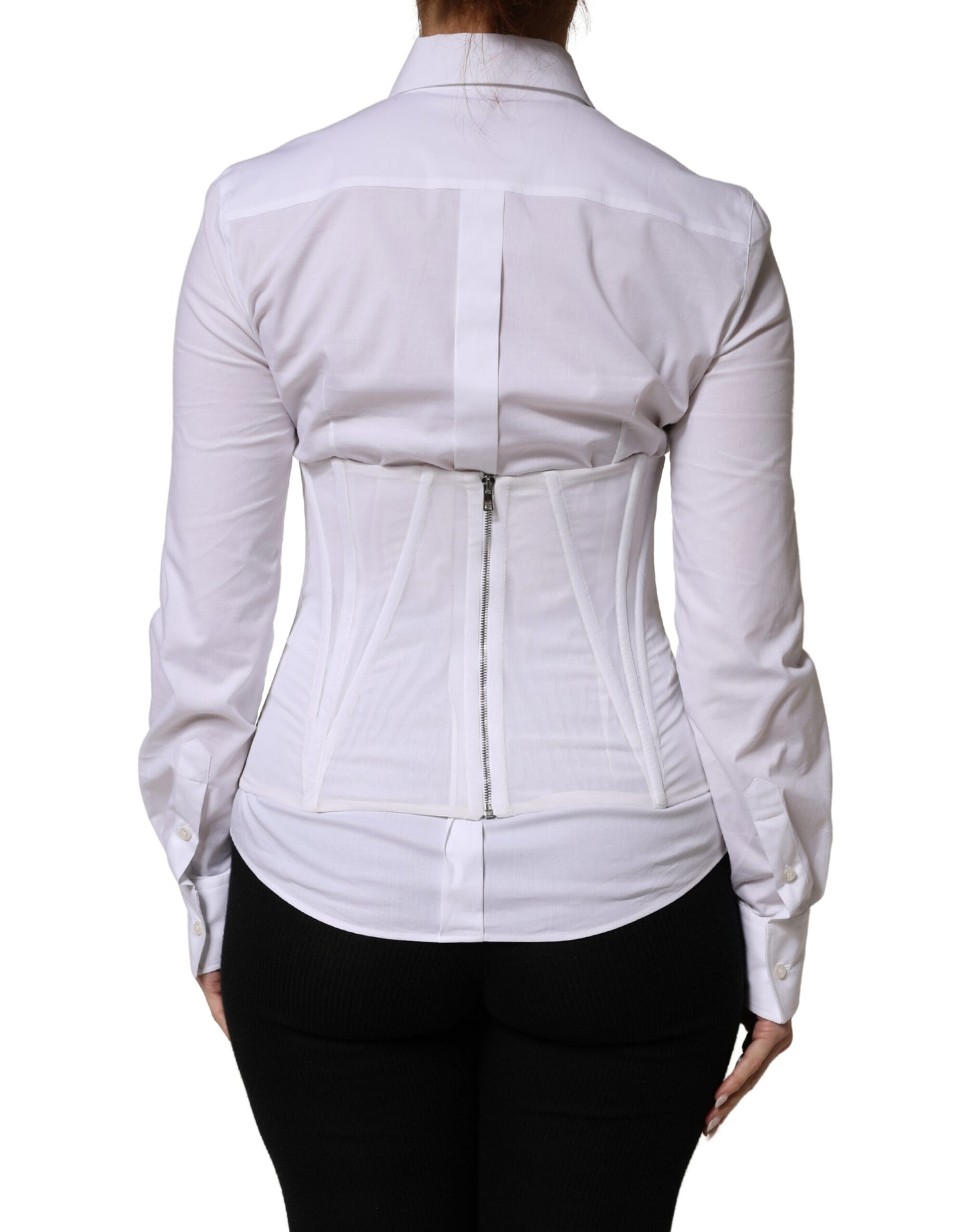 Dolce & Gabbana White Waist Cincher Corset