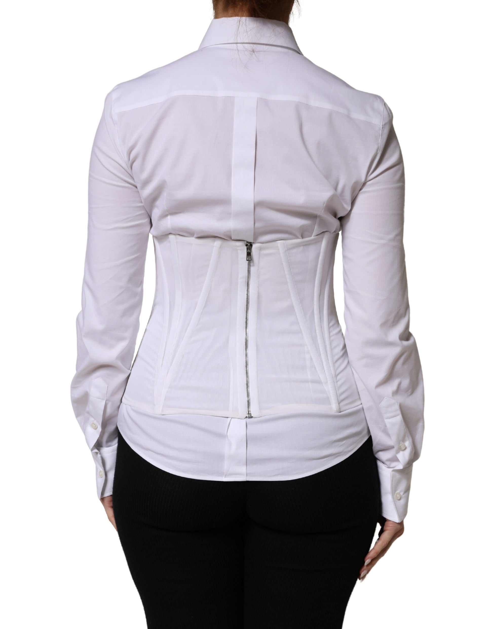 Dolce & Gabbana White Waist Cincher Corset