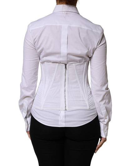 Dolce & Gabbana White Waist Cincher Corset