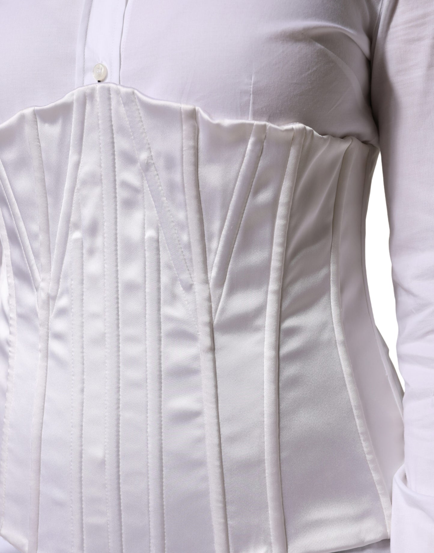 Dolce & Gabbana White Waist Cincher Corset