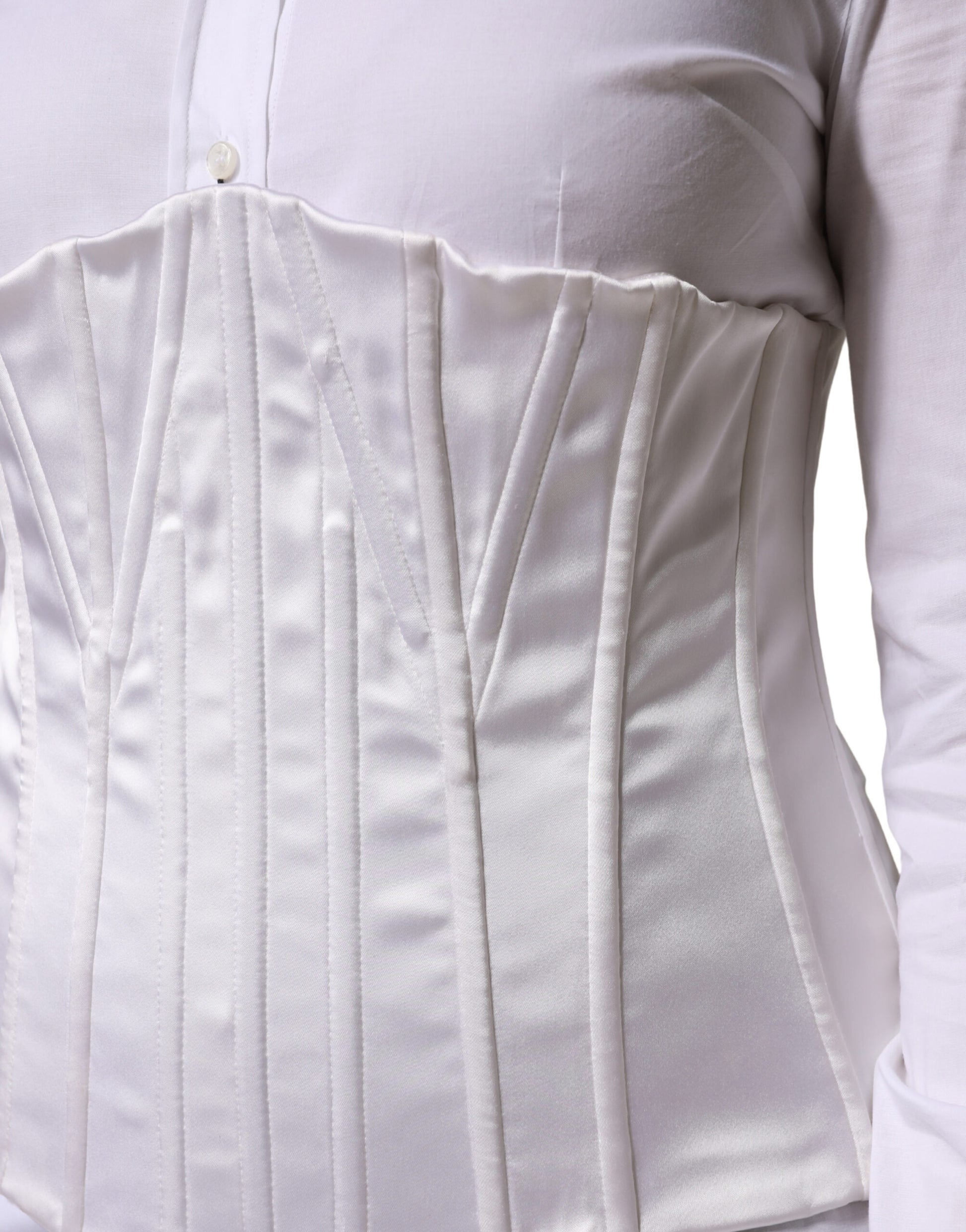 Dolce & Gabbana White Waist Cincher Corset