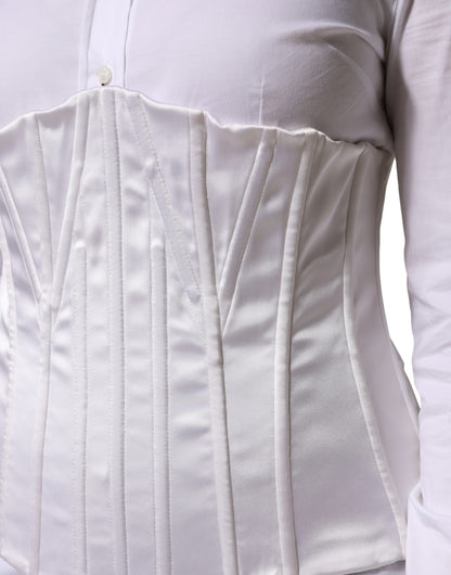 Dolce & Gabbana White Waist Cincher Corset