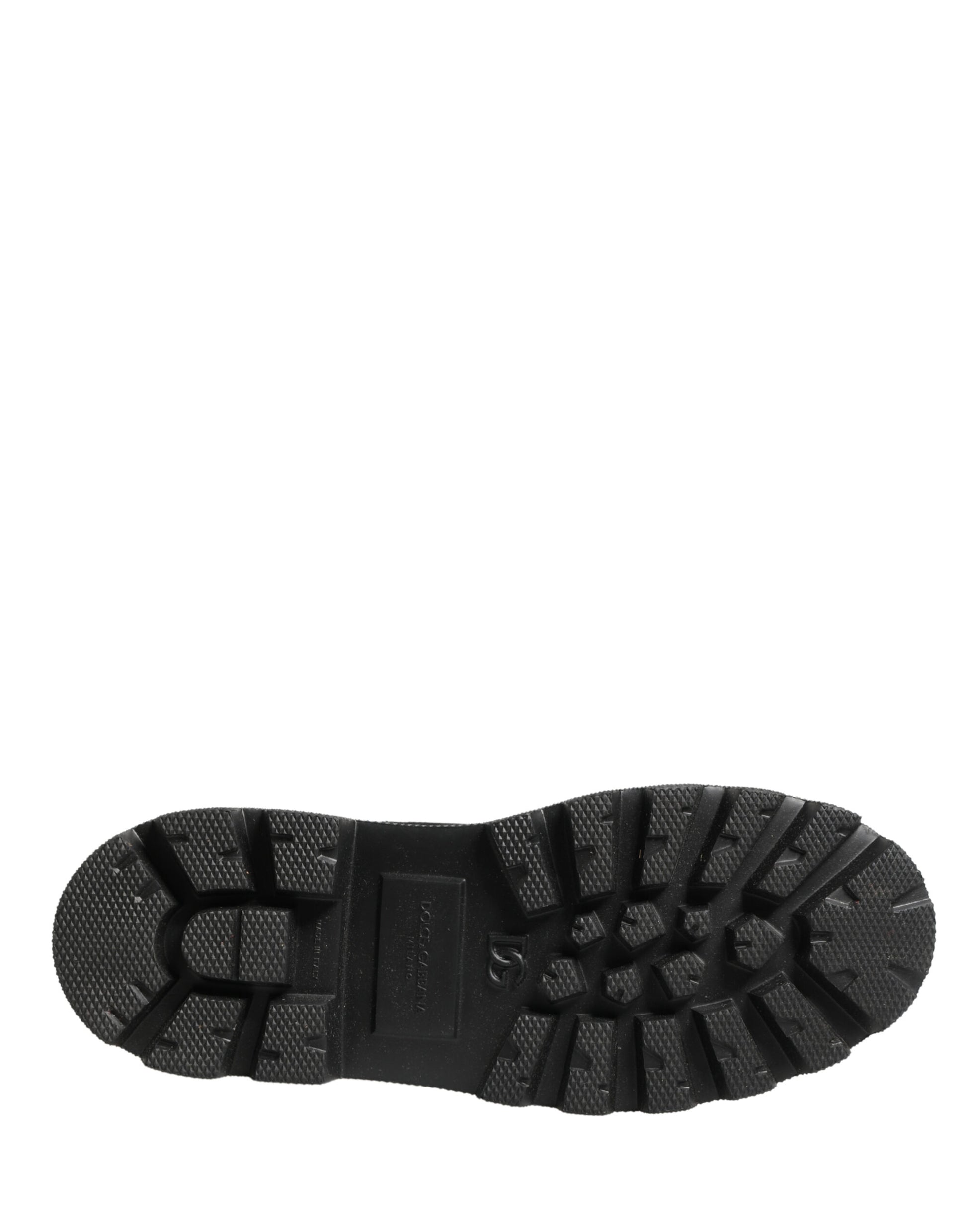 Dolce & Gabbana Black Leather Trek Sole Combat Boots