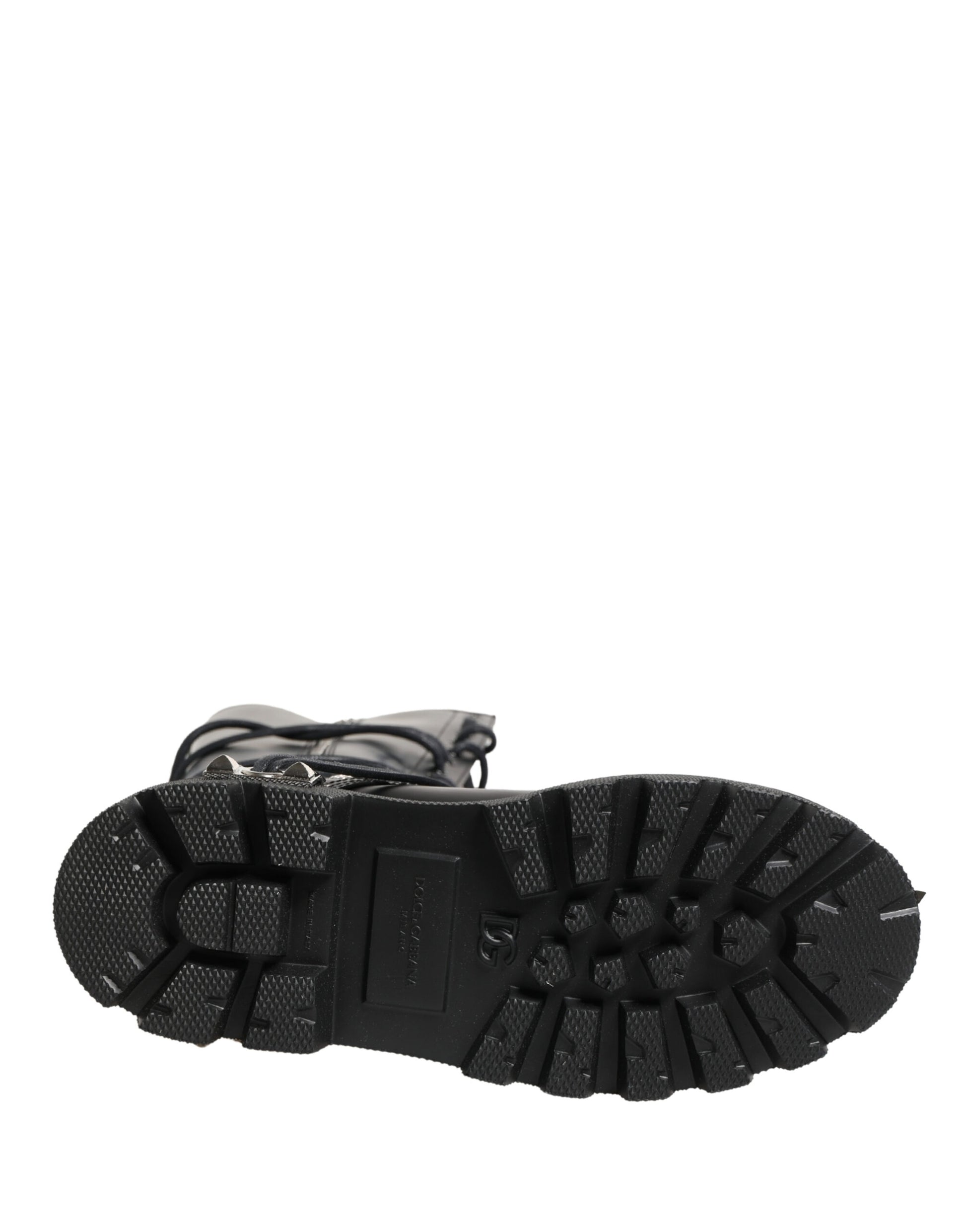 Dolce & Gabbana Black Leather Knee High Combat Boots