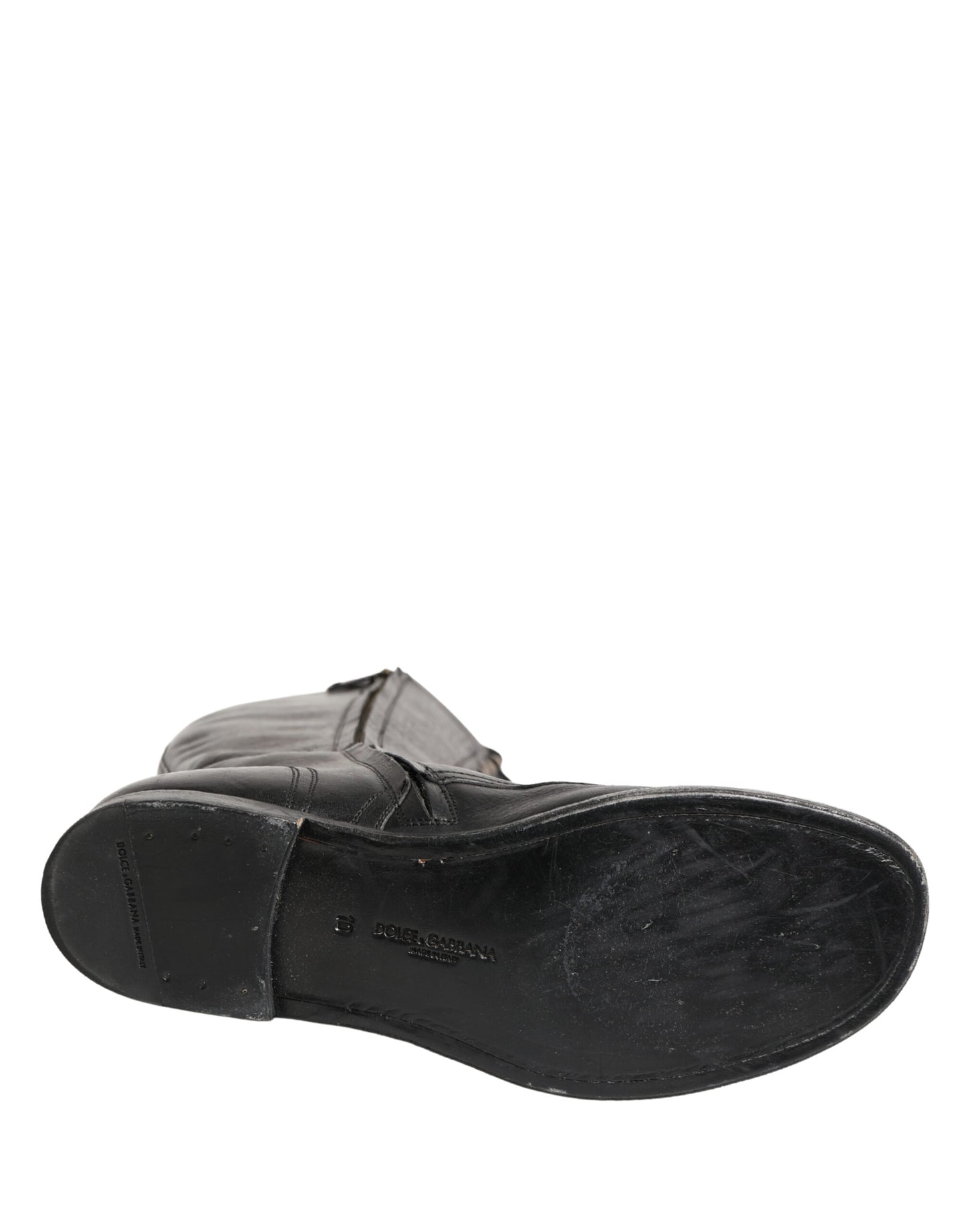 Dolce & Gabbana Re-Edition Black Leather Lace Up Boots