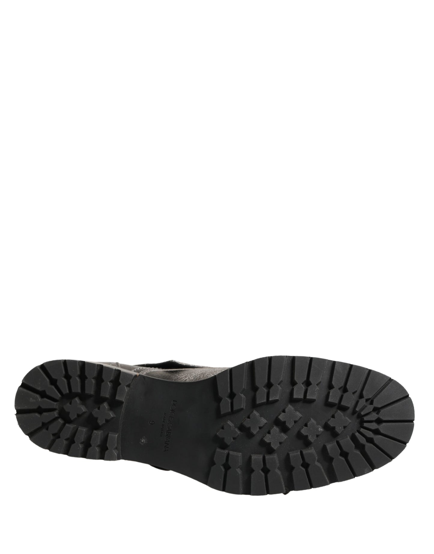 Dolce & Gabbana Metallic Silver Leather Buckle Ankle Boots