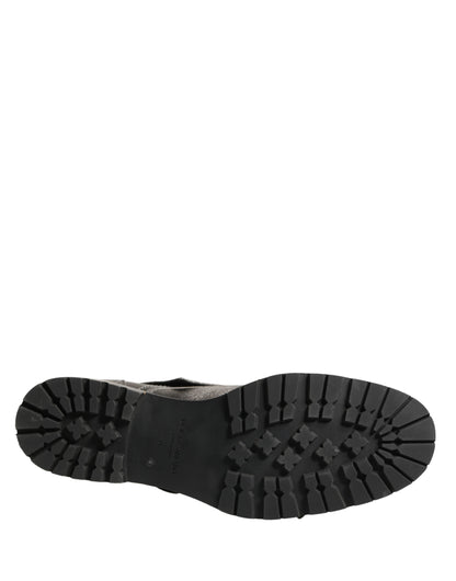 Dolce & Gabbana Metallic Silver Leather Buckle Ankle Boots