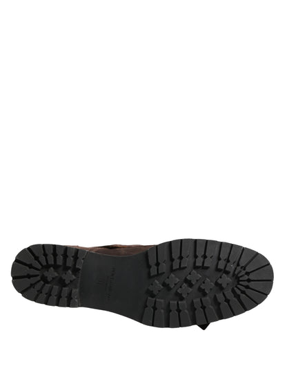 Dolce & Gabbana Brown Suede Leather Buckle Ankle Boots