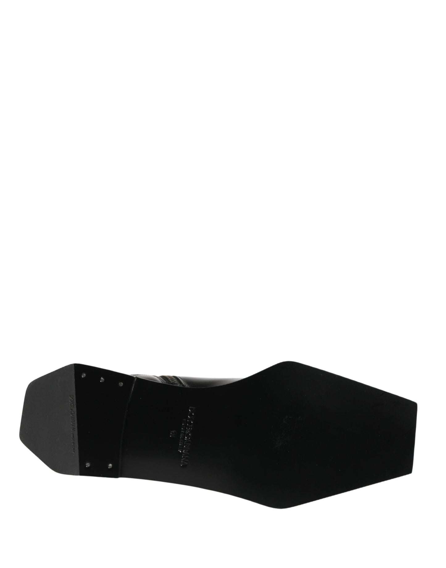 Dolce & Gabbana Black Leather Zip Closure Ankle Boots