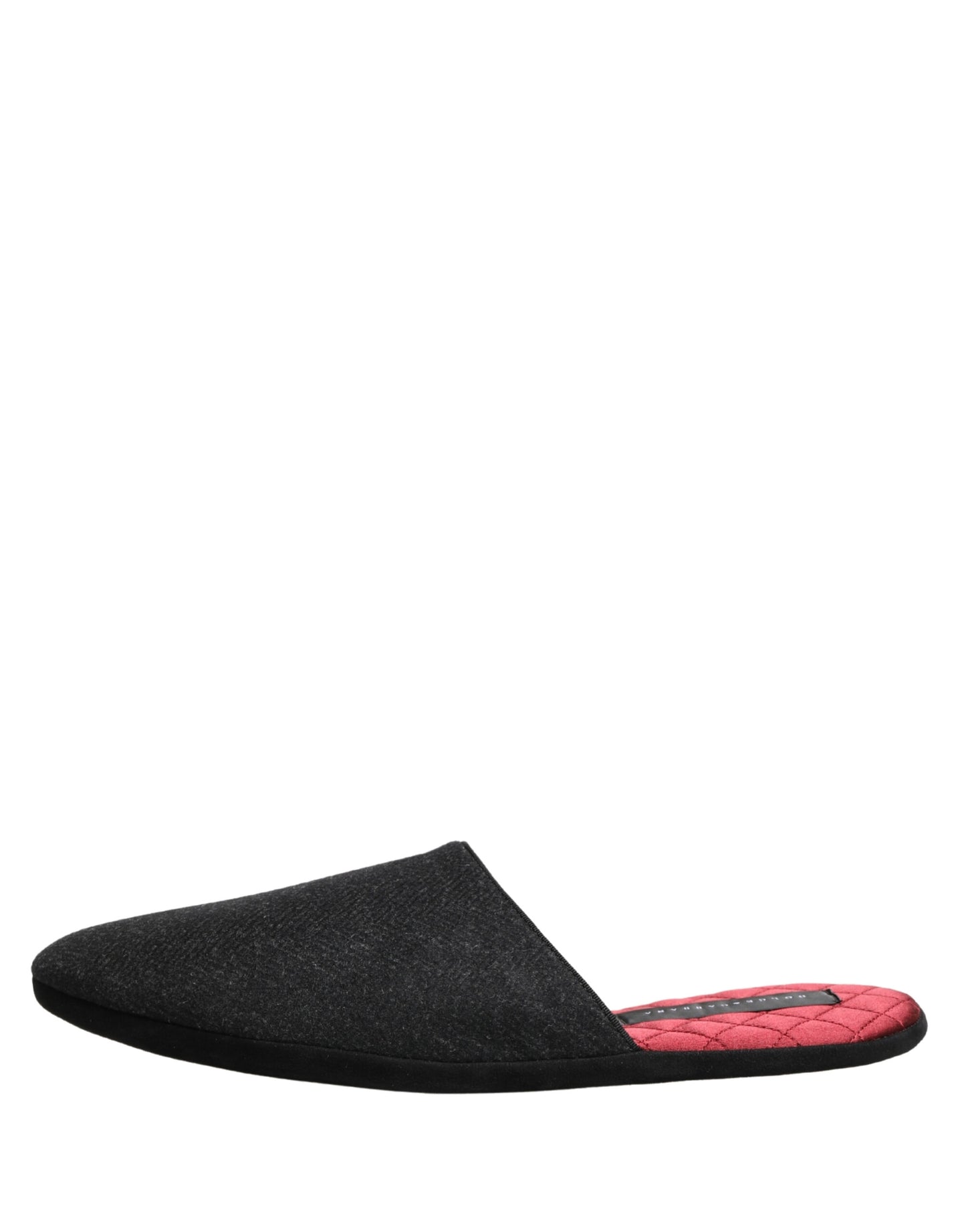 Dolce & Gabbana Anthracite Wool Cashmere Quilted Slippers