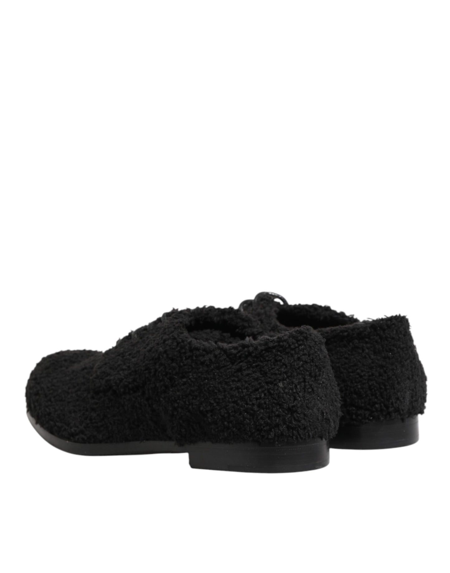 Dolce & Gabbana Men Black Riccio Shearling Dress Derby Shoes