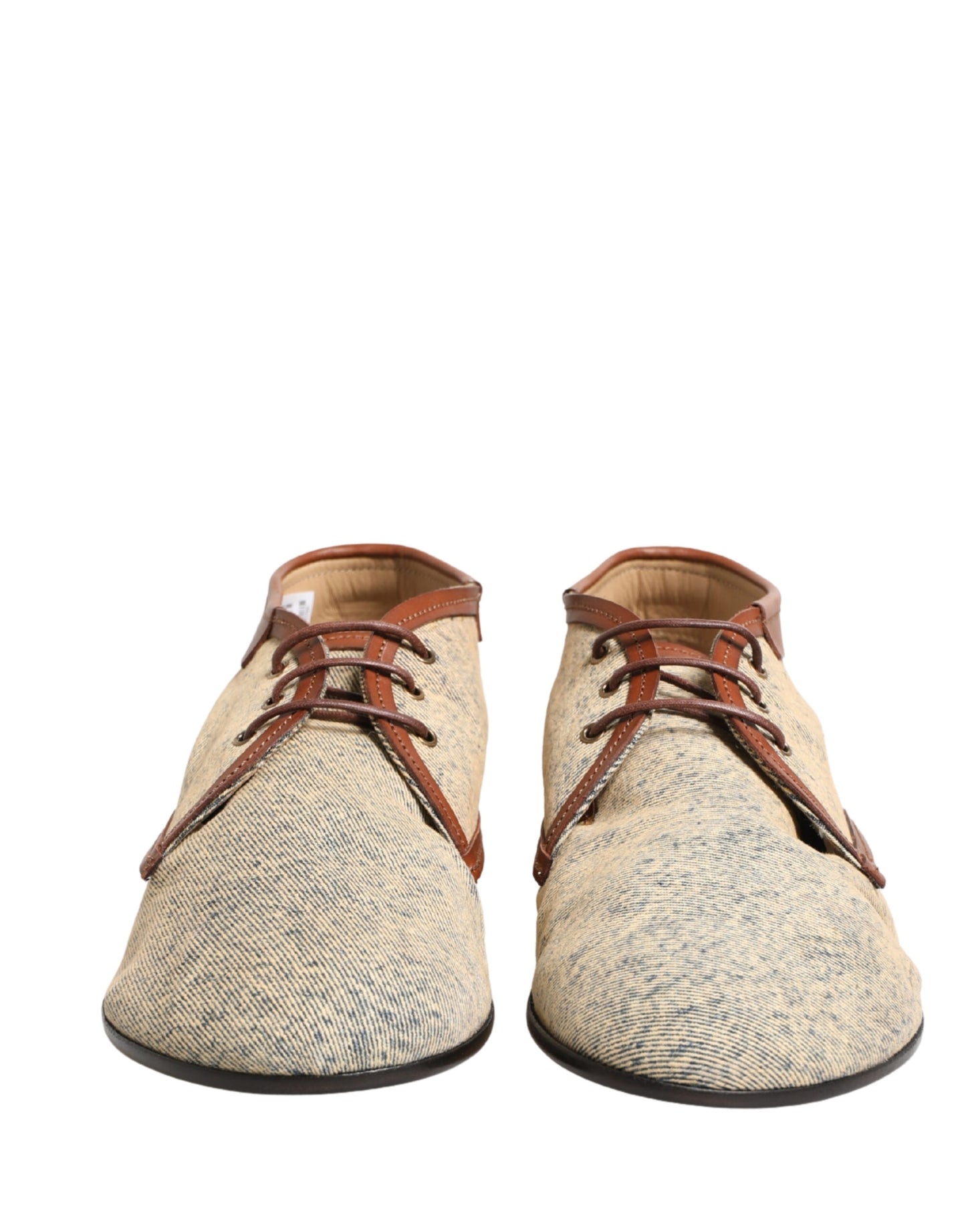 Dolce & Gabbana Denim Navajo Lace-Up Leather Dress Derby Shoes