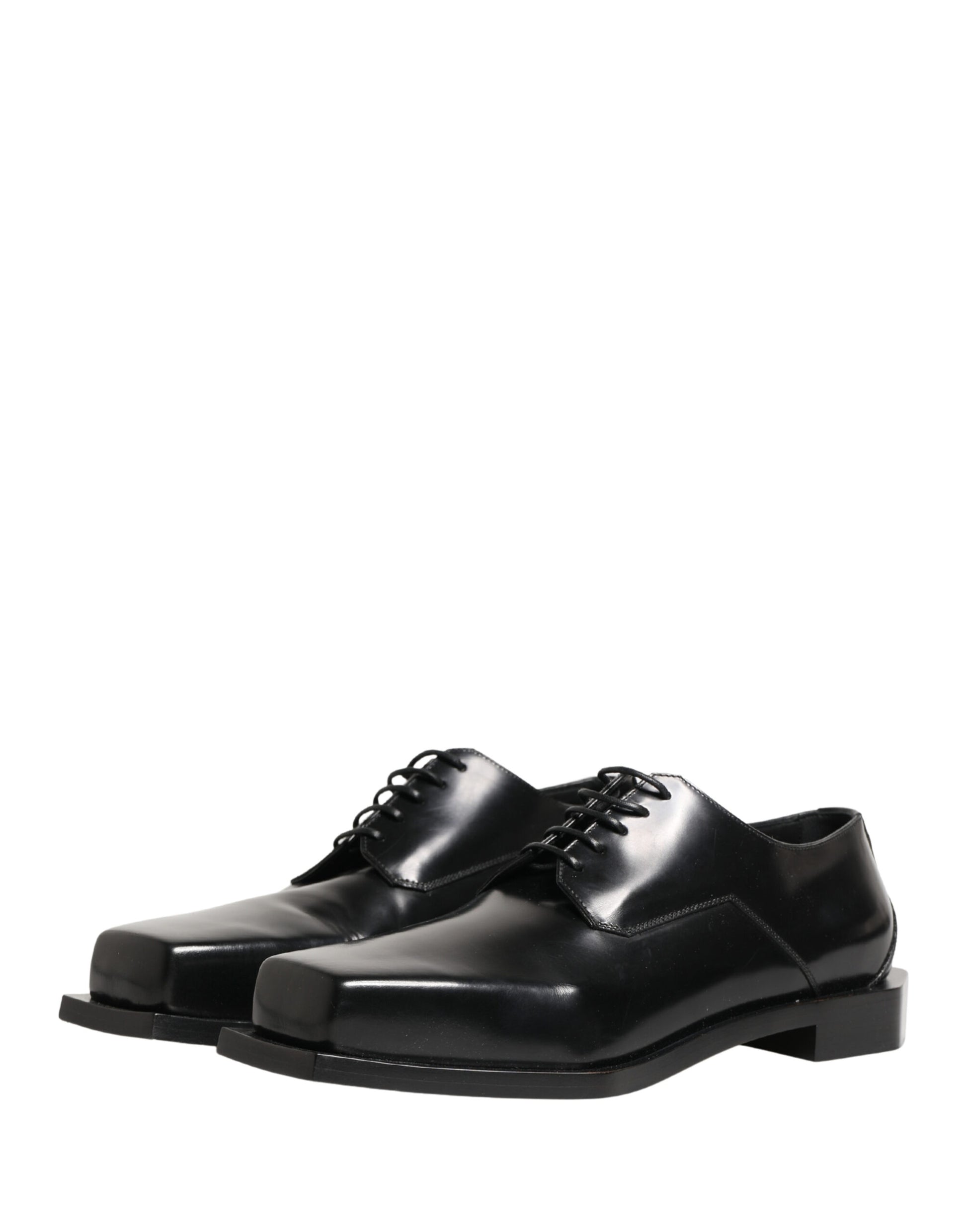 Dolce & Gabbana Black Matte Lace-Up Leather Dress Derby Shoes