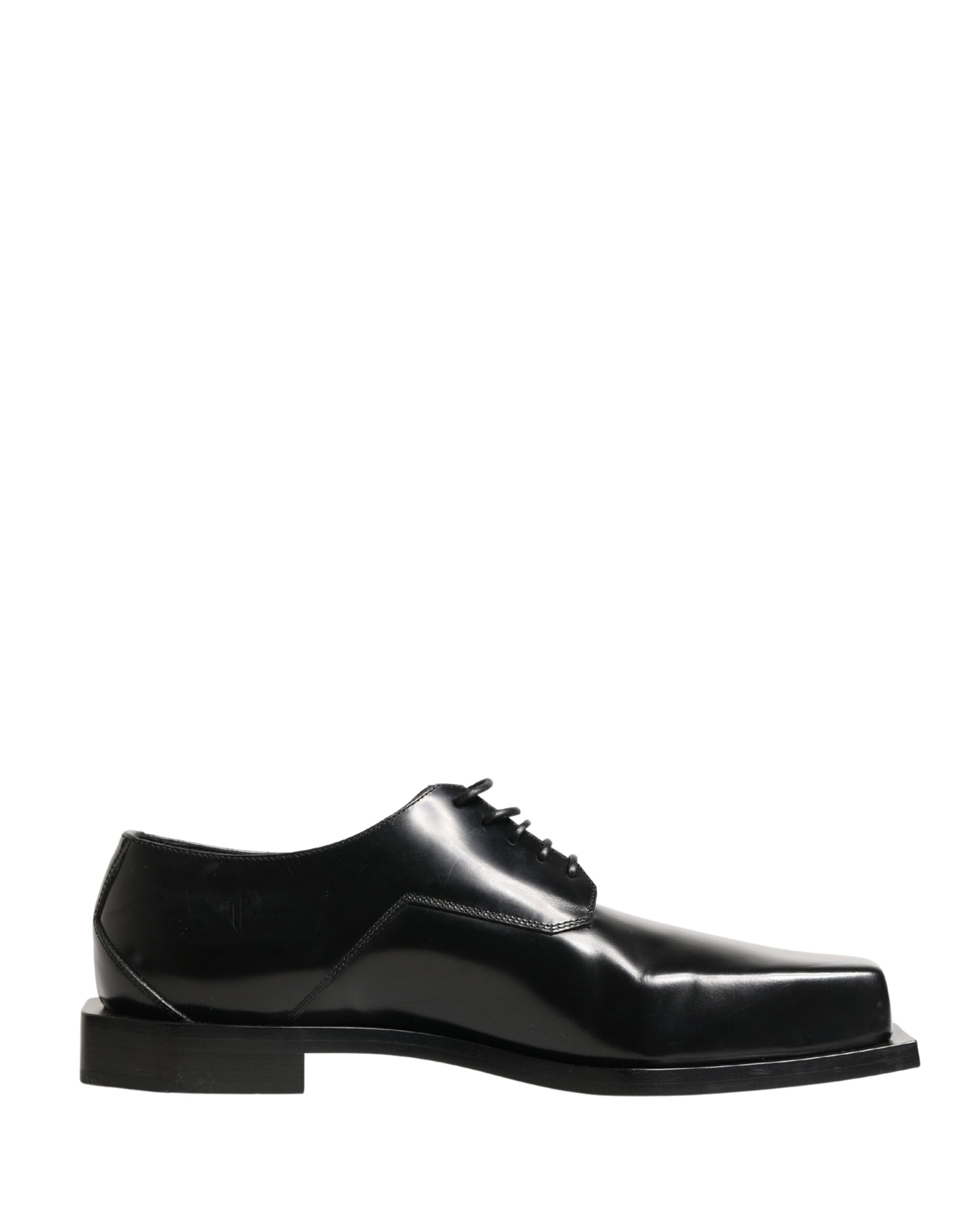 Dolce & Gabbana Black Matte Lace-Up Leather Dress Derby Shoes